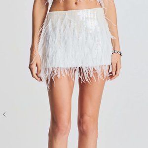 ATHANA SEQUIN FEATHER SKIRT